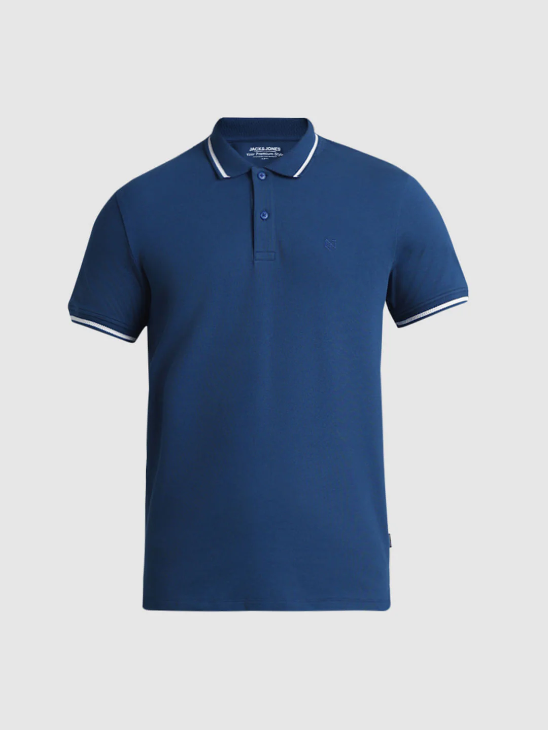 Blue Contrast Tipping Polo - Image 7