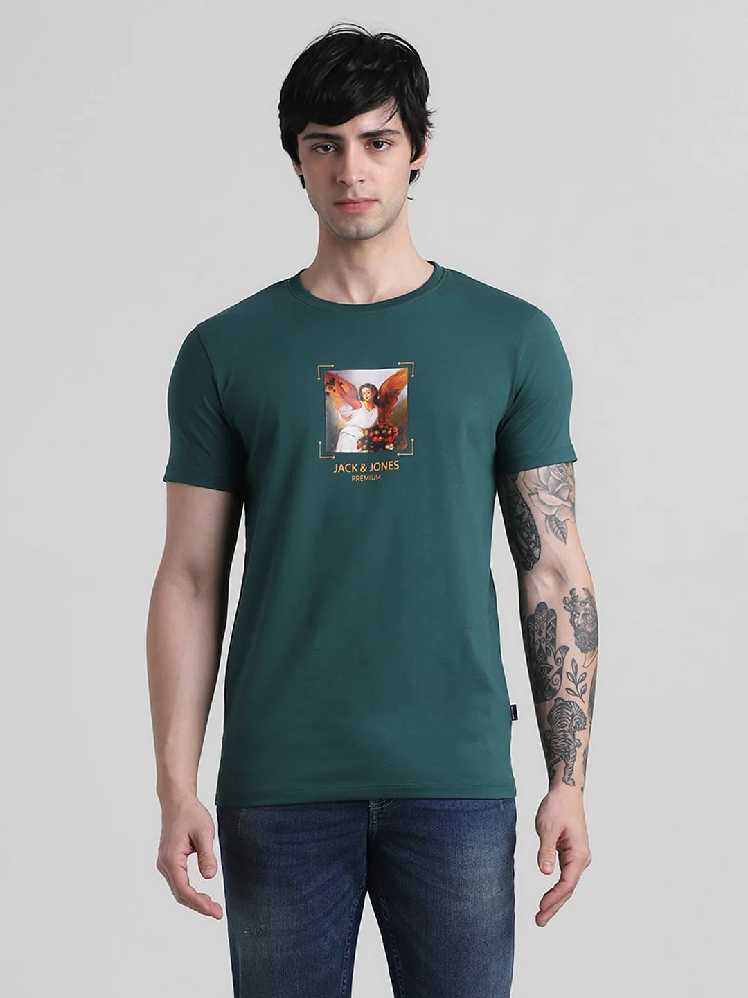 Green Graphic Print T-shirt - Image 2