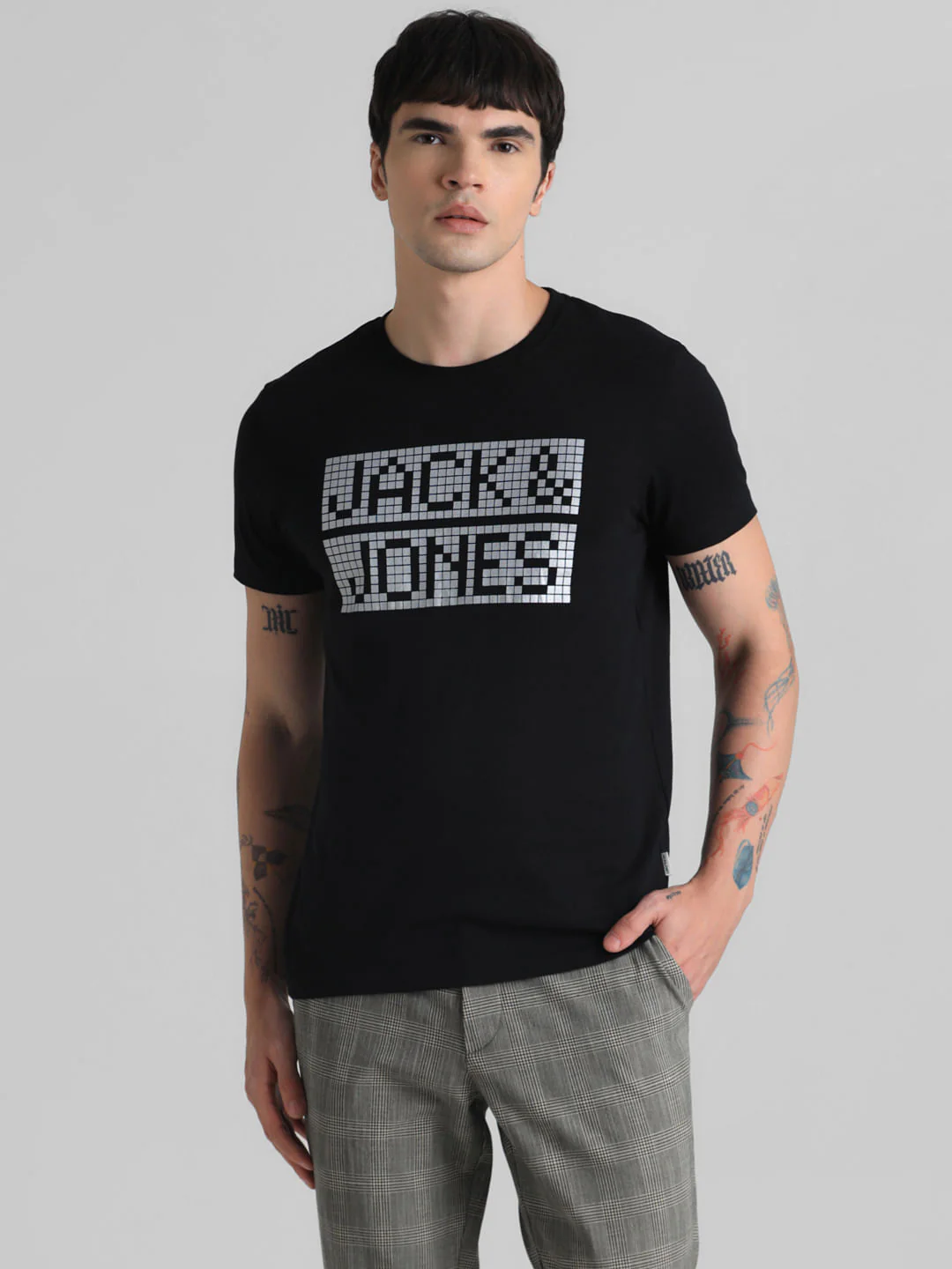 Black Logo Print Crew Neck T-shirt - Image 2