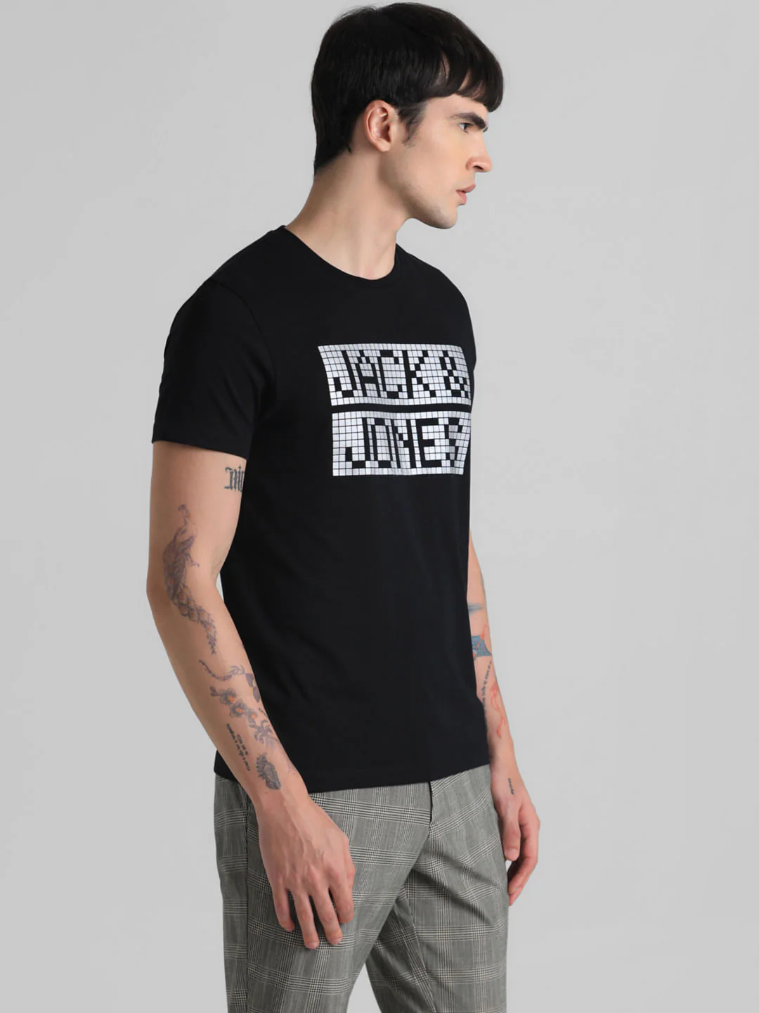 Black Logo Print Crew Neck T-shirt - Image 3