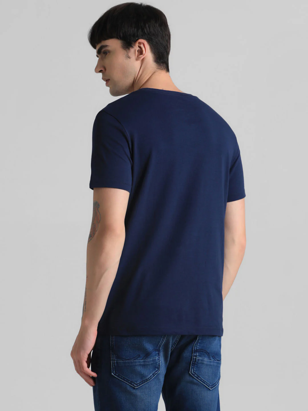 Blue Logo Print Crew Neck T-shirt - Image 4