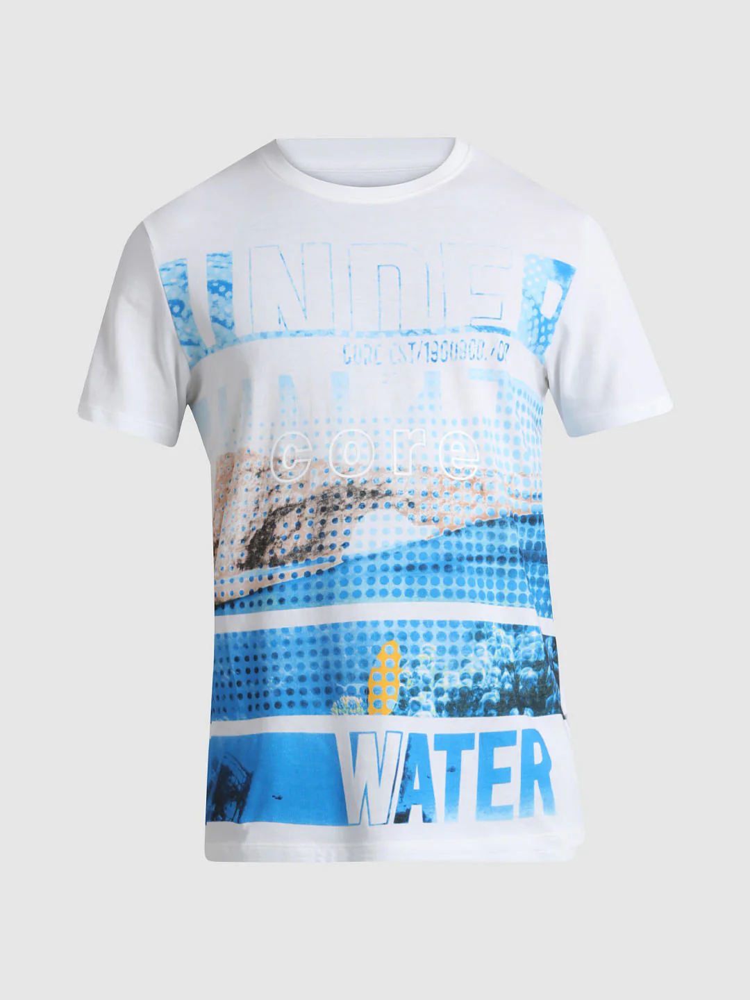 White Placement Print Crew Neck T-shirt - Image 7