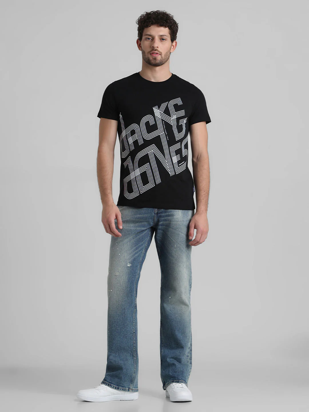 URBAN RACERS by JACK&JONES BLACK LOGO PRINT T-SHIRT - Image 6