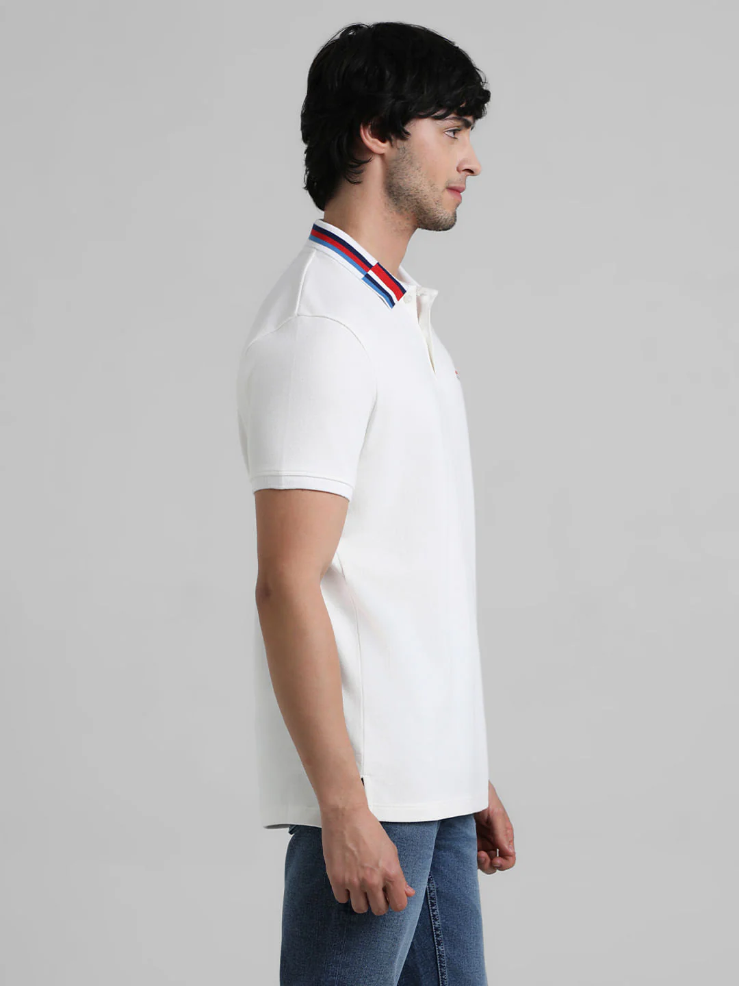 White Race Striped Jacquard Polo - Image 3