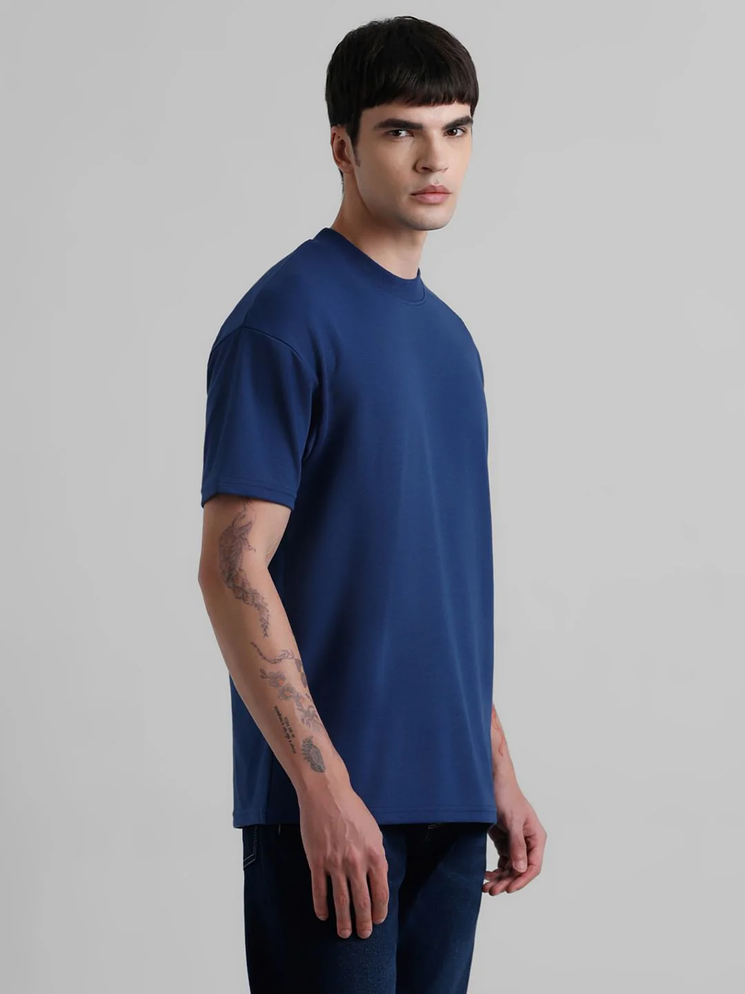 URBAN RACERS by JACK&JONES Blue Logo Print Crew Neck T-shirt - Image 3