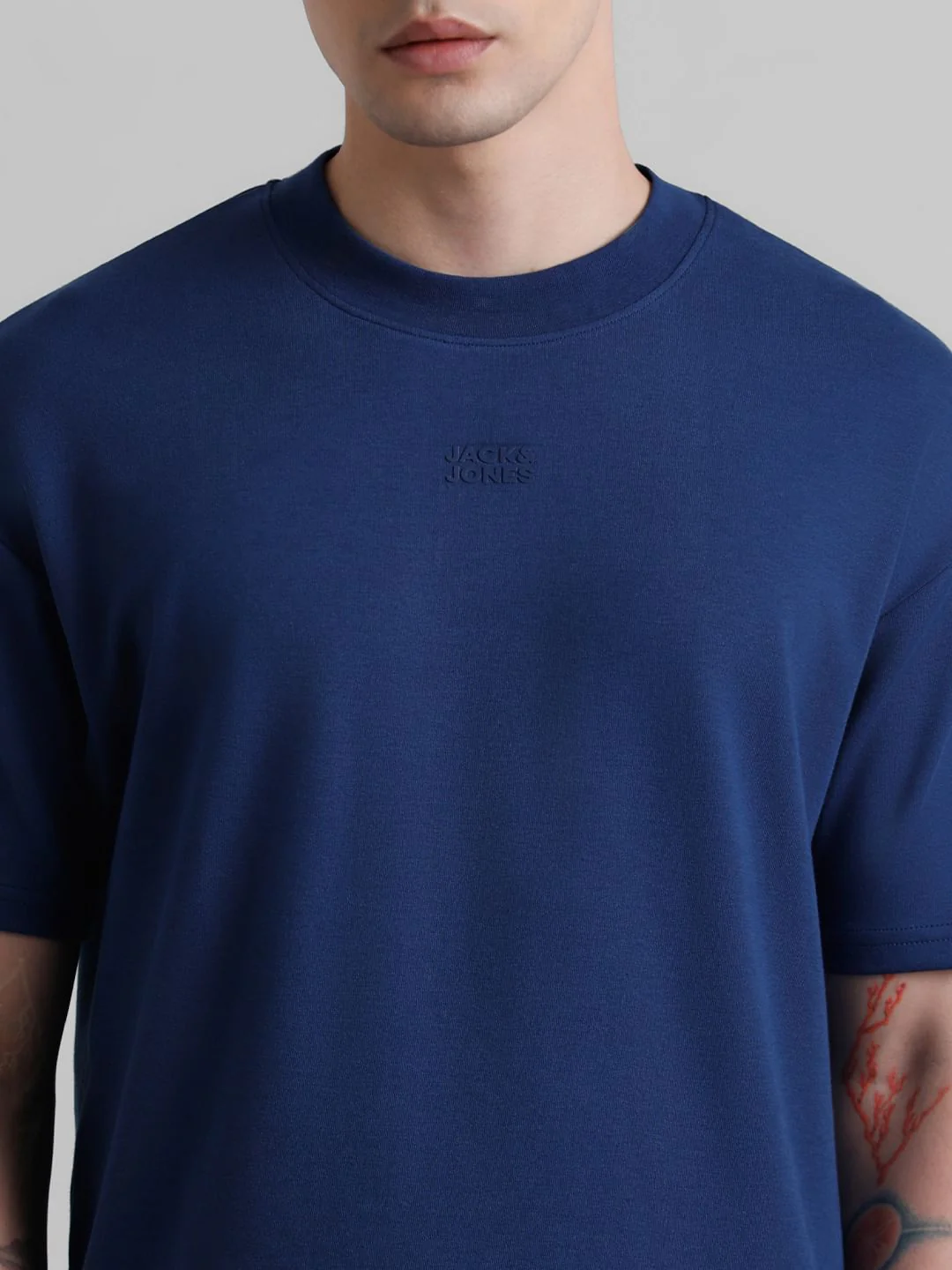 URBAN RACERS by JACK&JONES Blue Logo Print Crew Neck T-shirt - Image 5