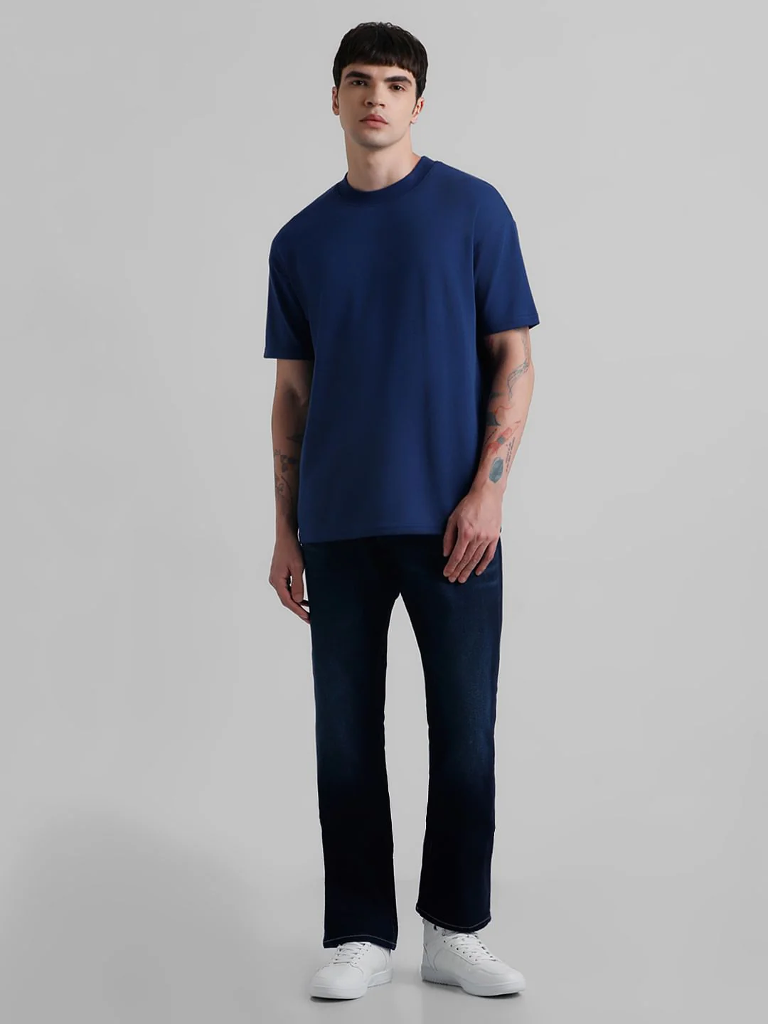 URBAN RACERS by JACK&JONES Blue Logo Print Crew Neck T-shirt - Image 6