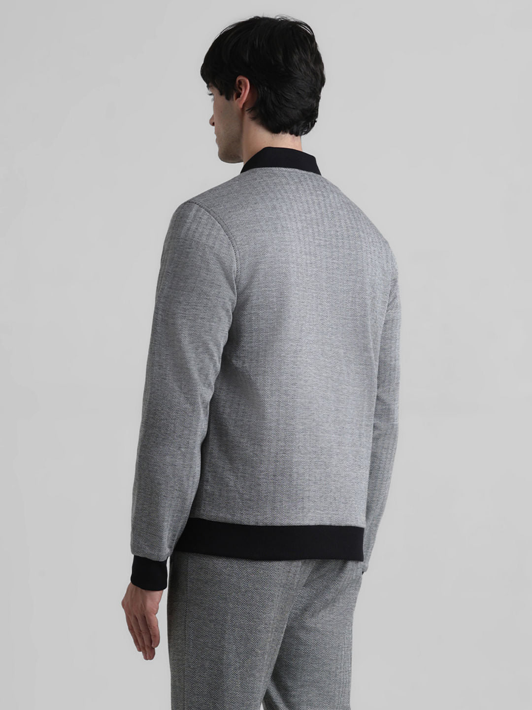Grey Printed Knit Co-ord Set Jacket - Image 4