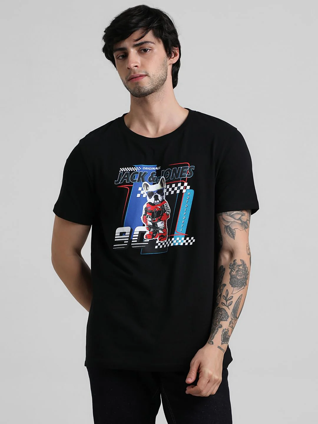 URBAN RACERS by JACK&JONES Black Racer Doggo Print T-shirt - Image 2
