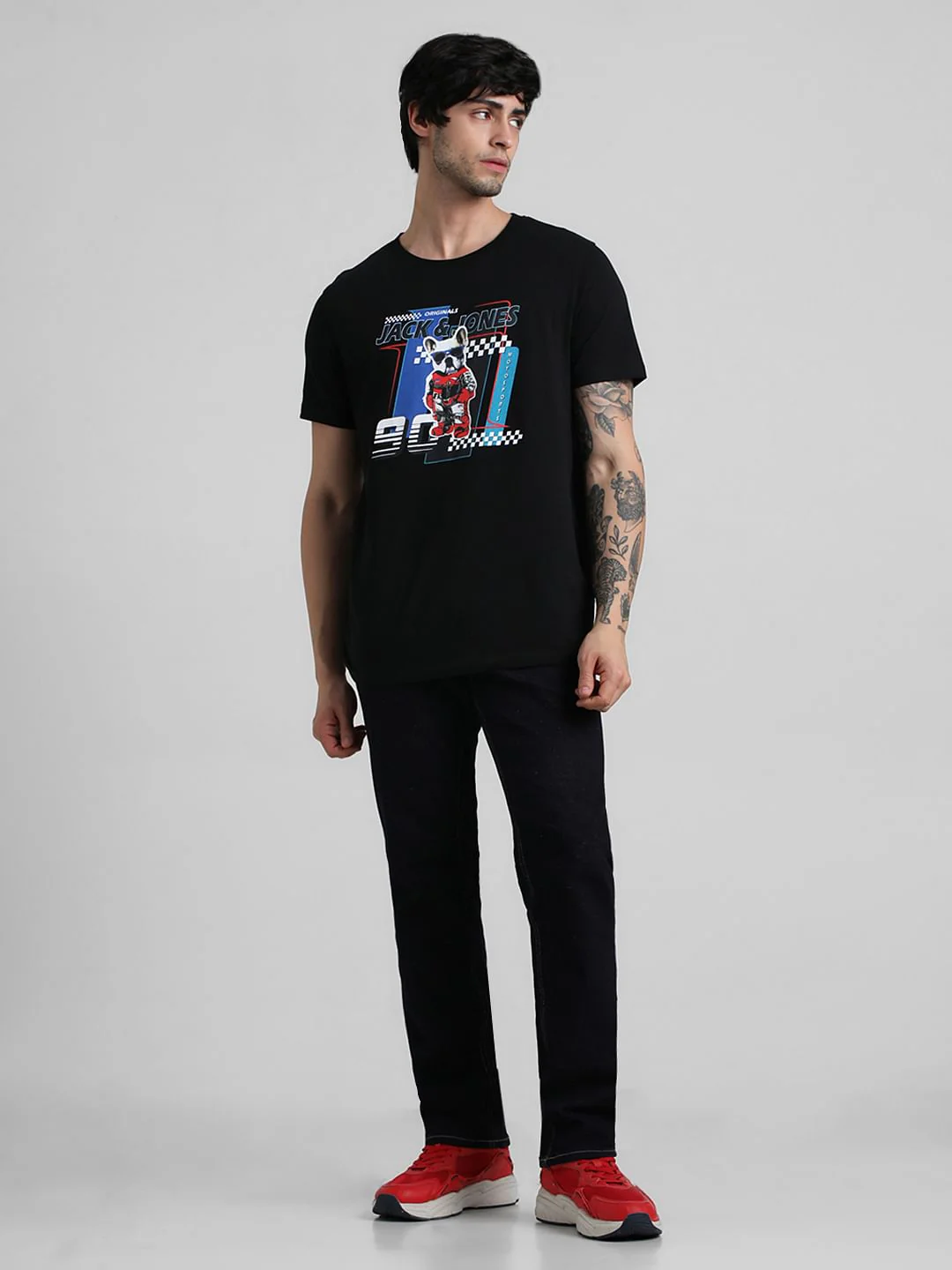 URBAN RACERS by JACK&JONES Black Racer Doggo Print T-shirt - Image 6