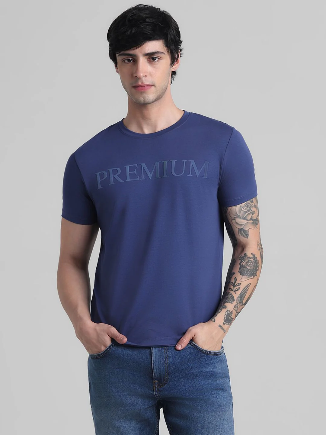 Navy Cotton Oversized T-shirt - Image 2