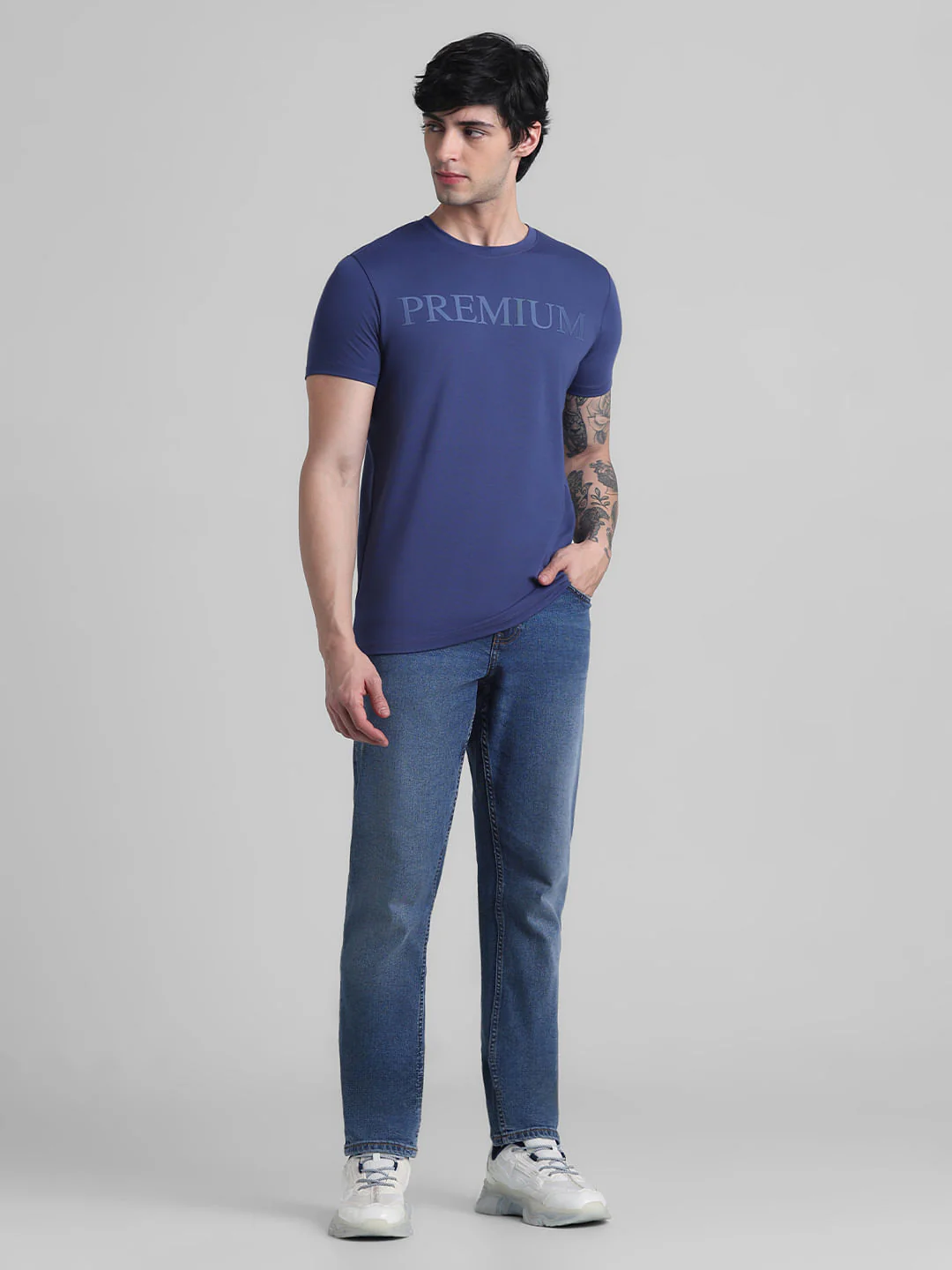 Navy Cotton Oversized T-shirt - Image 6