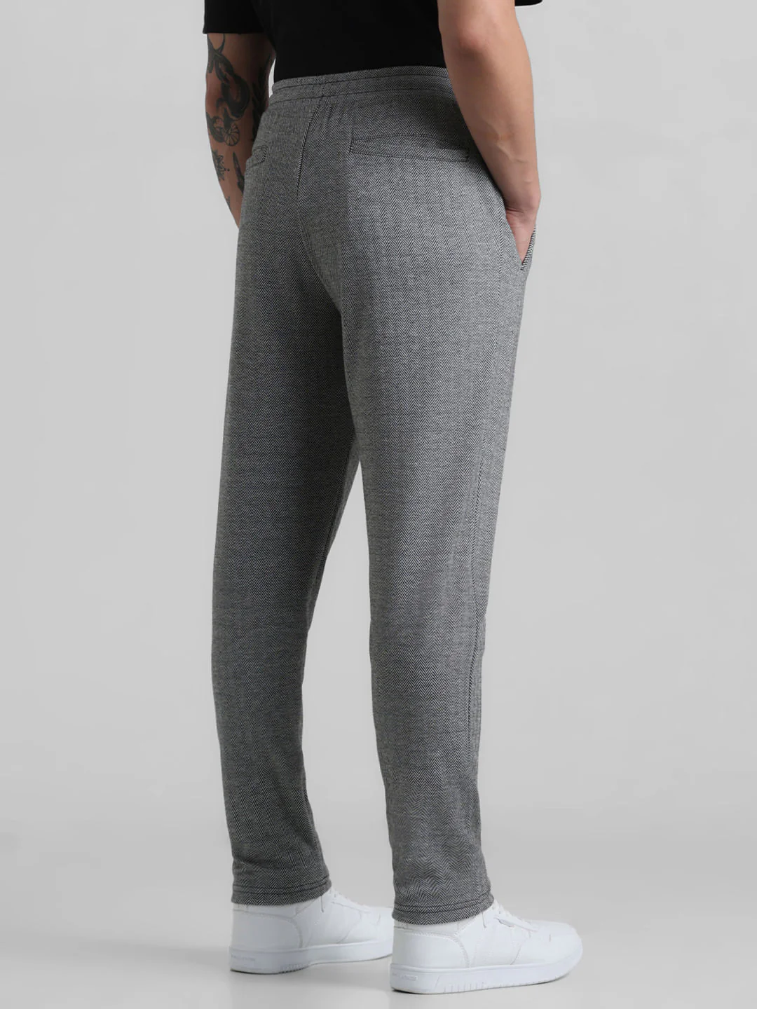 Grey Mid Rise Printed Co-ord Set Pants - Image 3