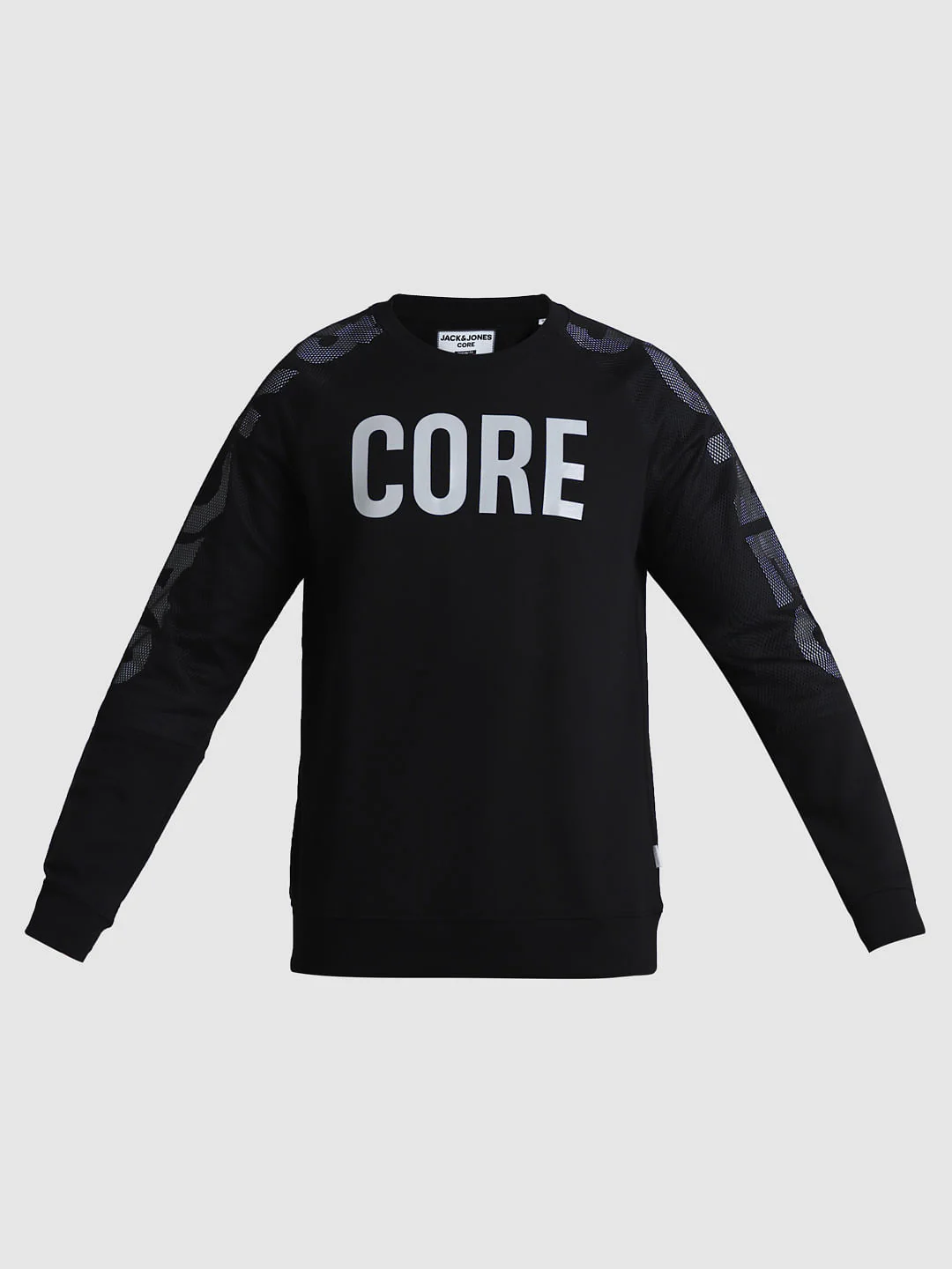 Black Logo Print Mesh Sweatshirt - Image 7