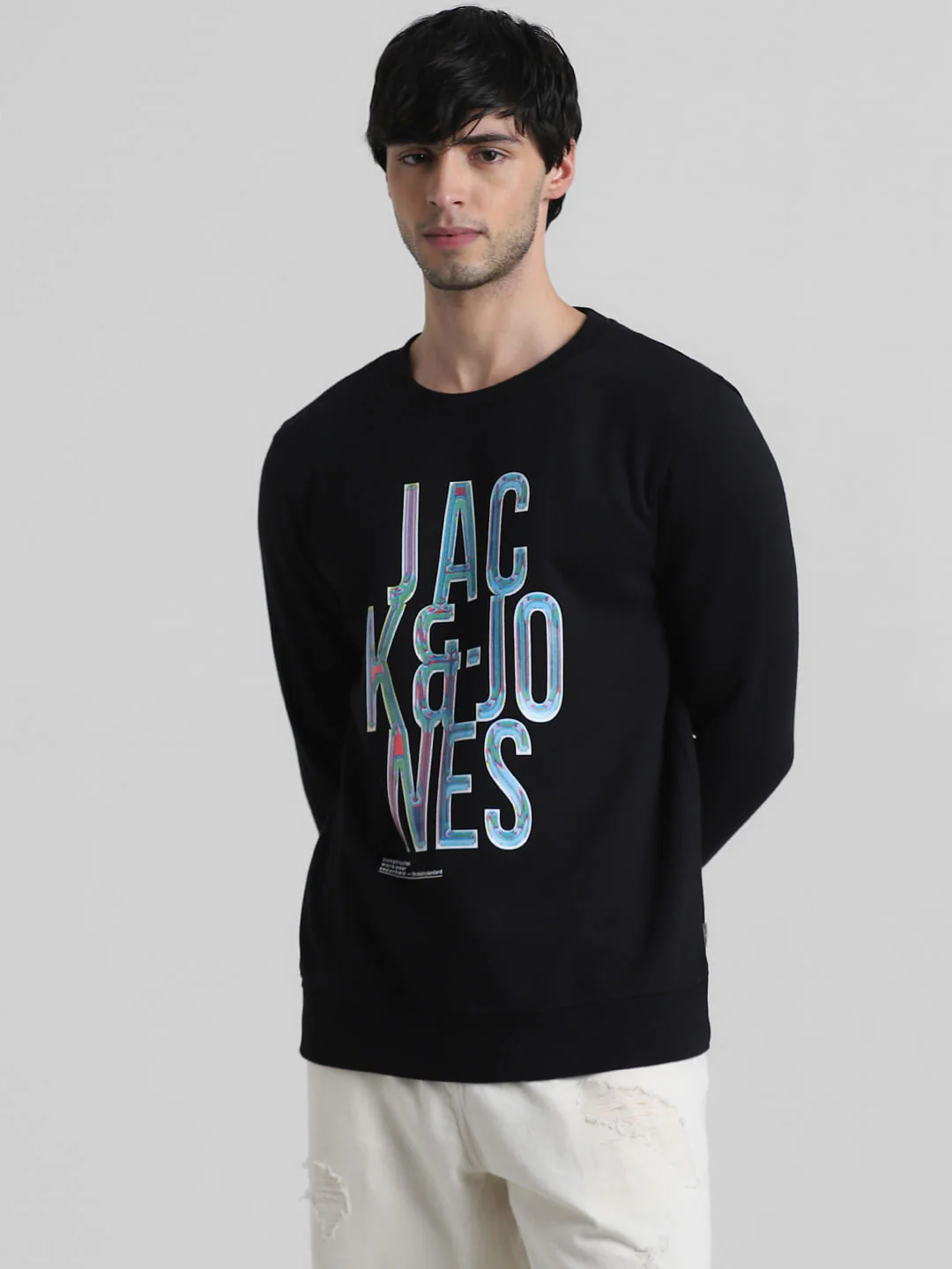 Black Typographic Logo Sweatshirt - Image 2