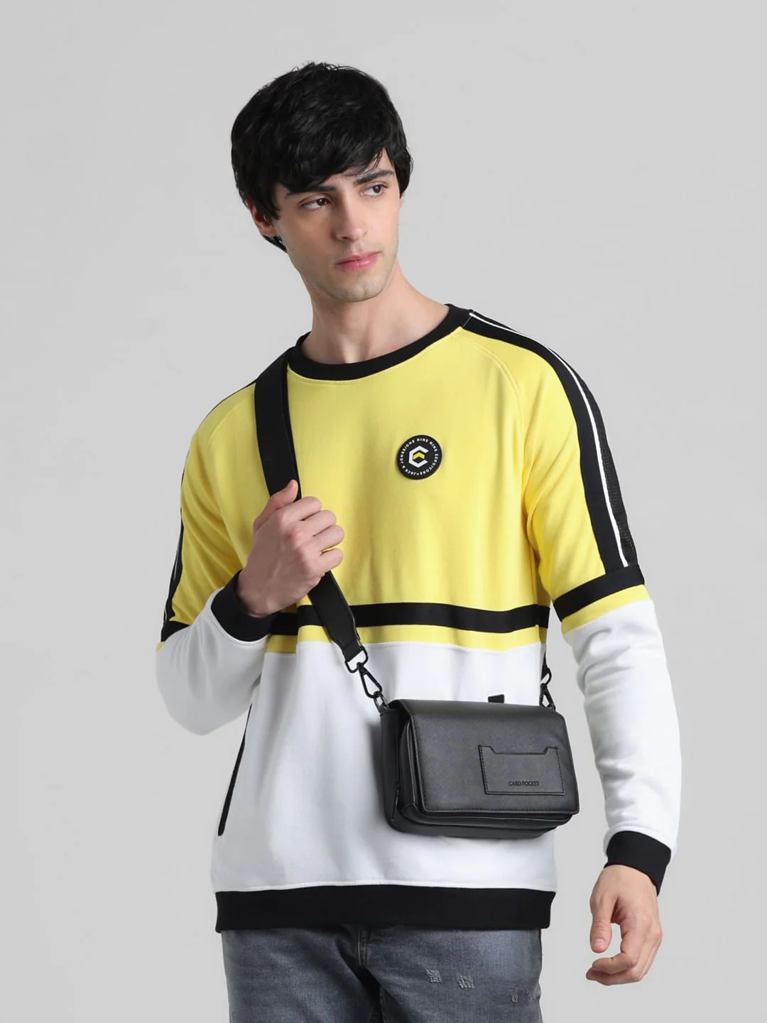 Yellow Colourblocked Sweatshirt