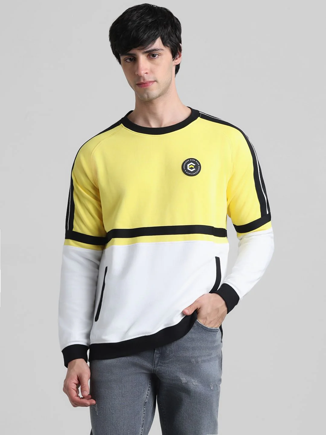Yellow Colourblocked Sweatshirt - Image 2