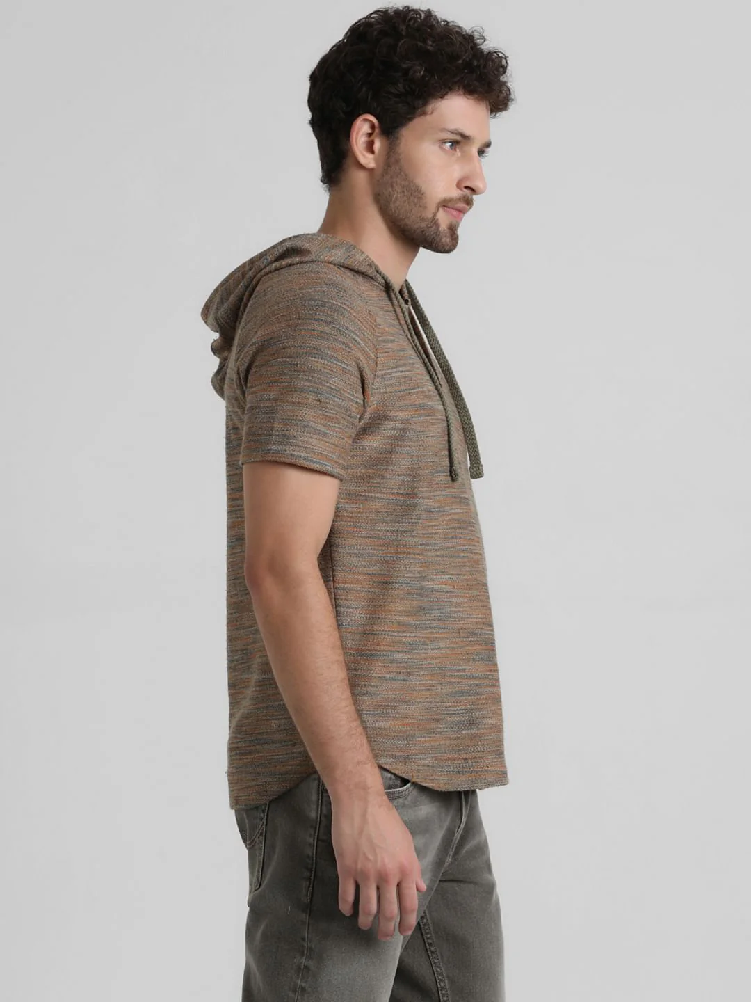 Brown Printed Hooded Sweatshirt - Image 3