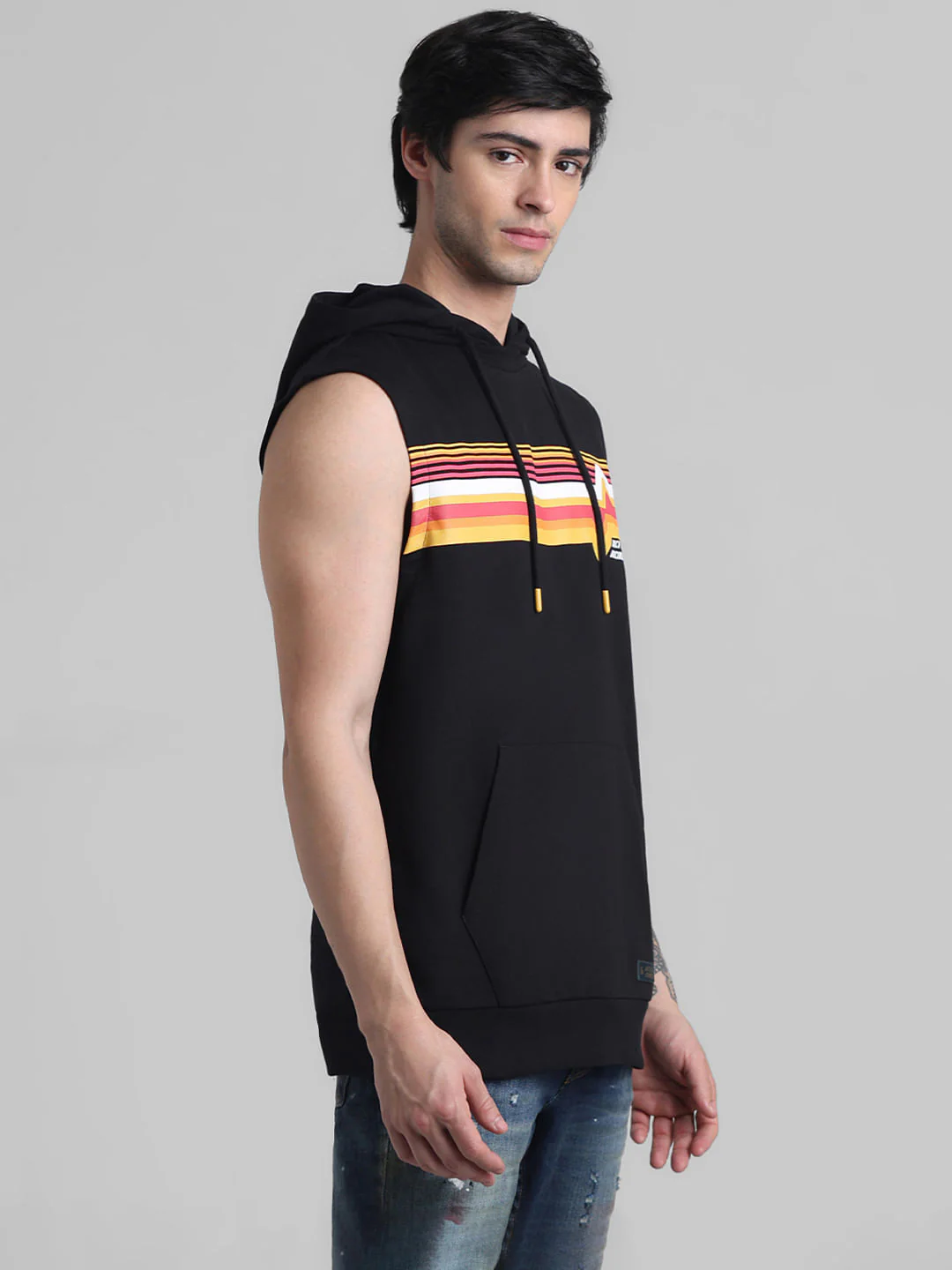 Black Printed Hooded Sweatshirt - Image 3