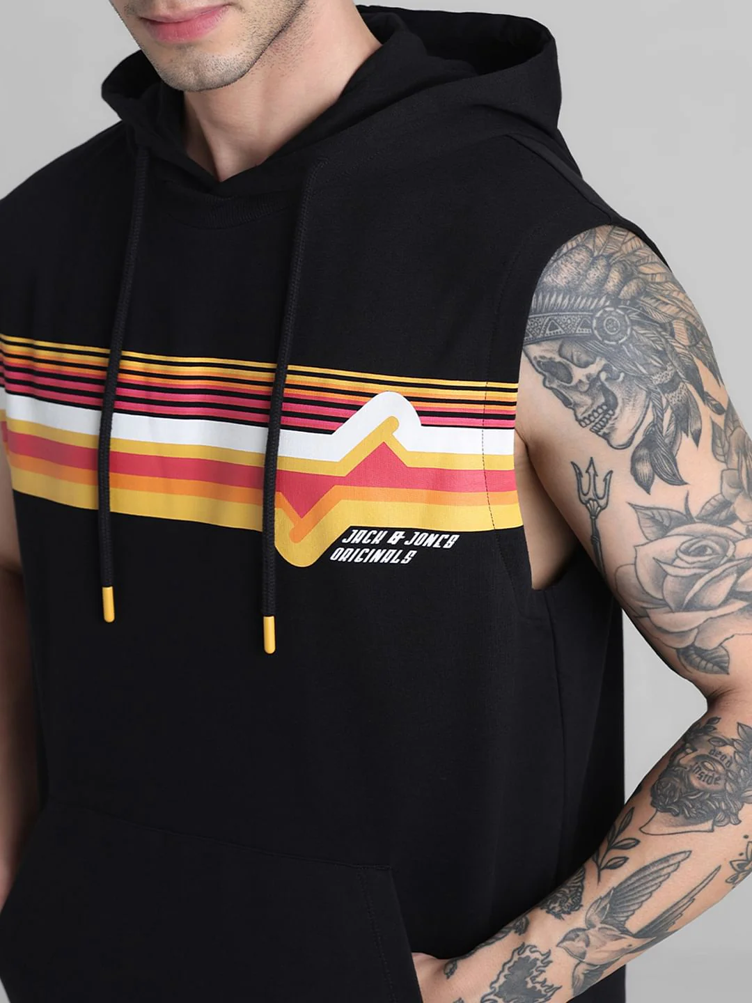 Black Printed Hooded Sweatshirt - Image 5