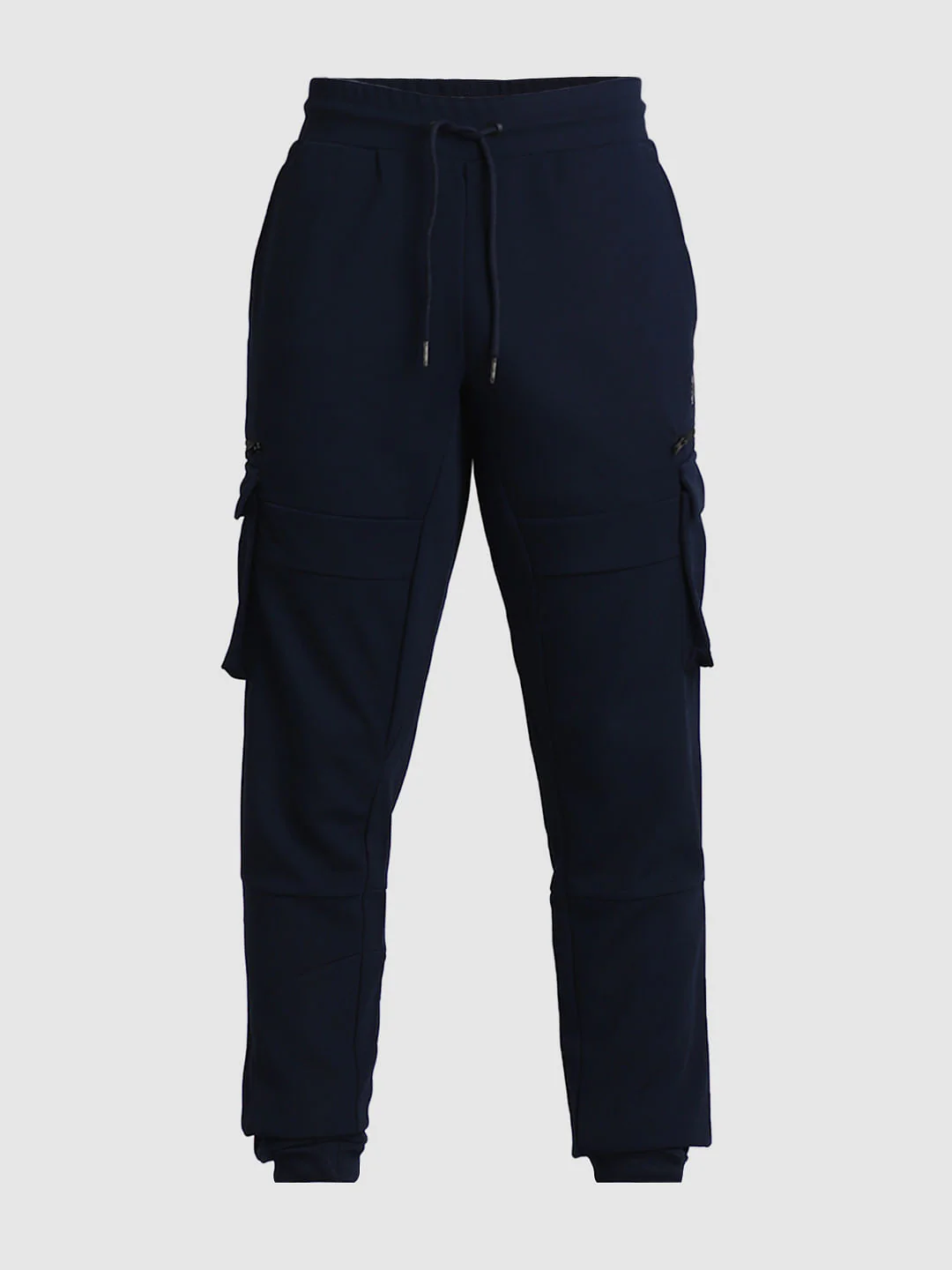 Blue Mid Rise Patch Pocket Sweatpants - Image 6