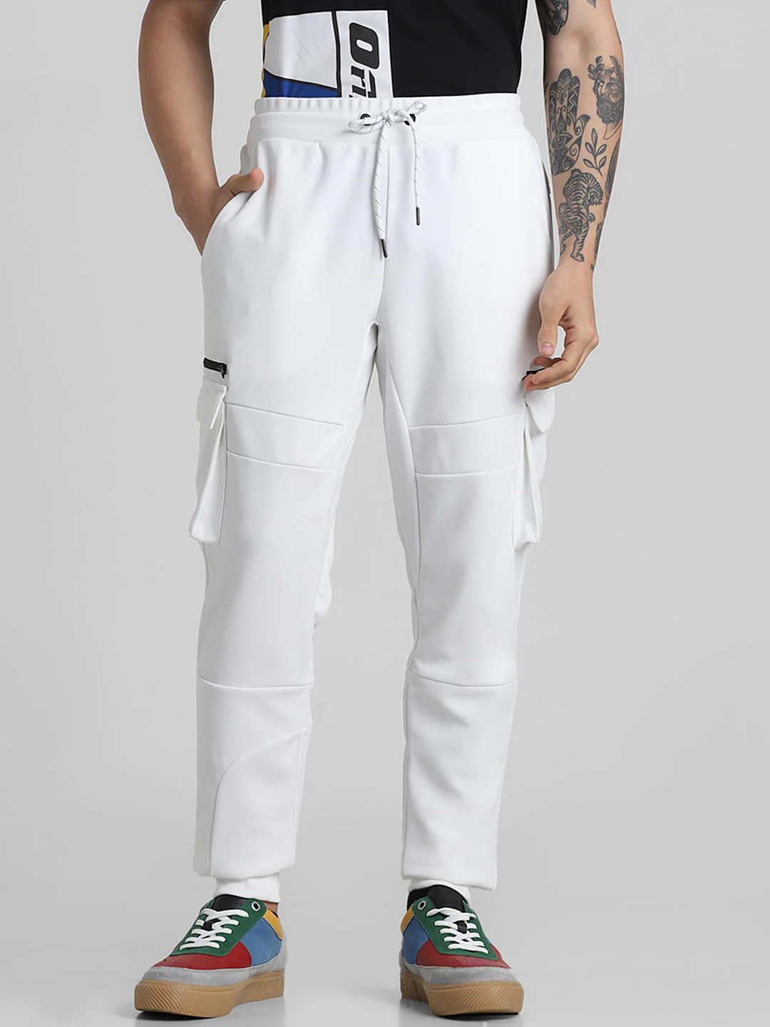 White Mid Rise Sweatpants