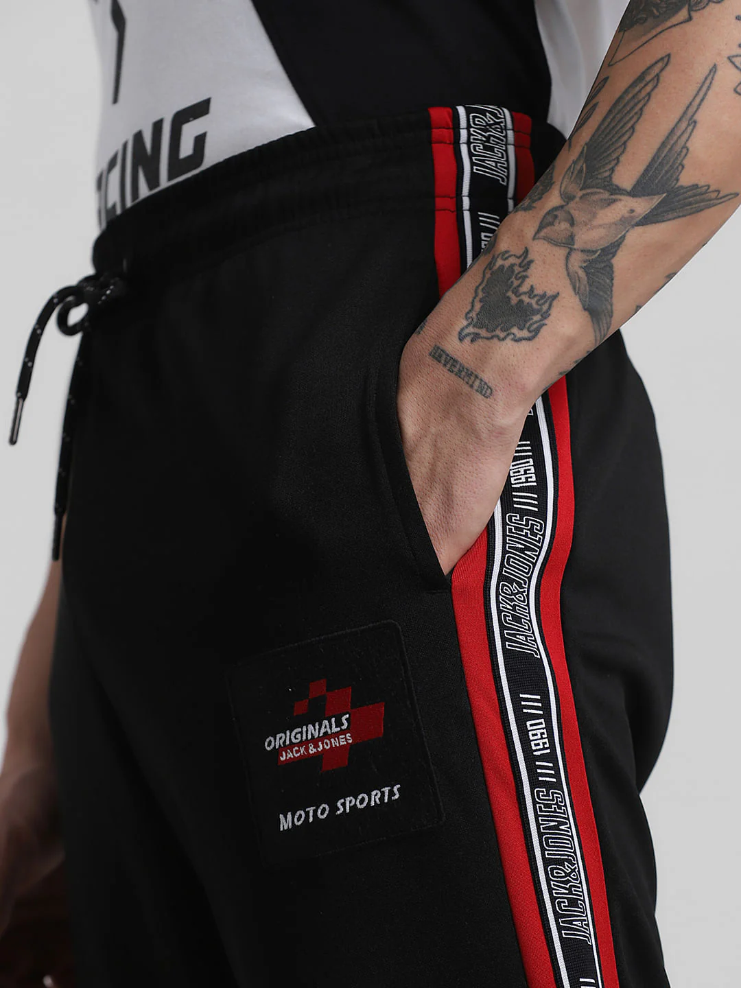 URBAN RACERS by Black Tape Detail Sweatpants - Image 4
