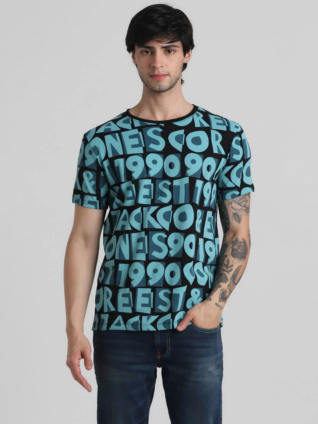 Green Abstract Logo Print T-shirt - Image 2