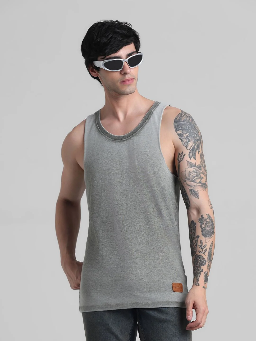 Green Knitted Crew Neck Vest