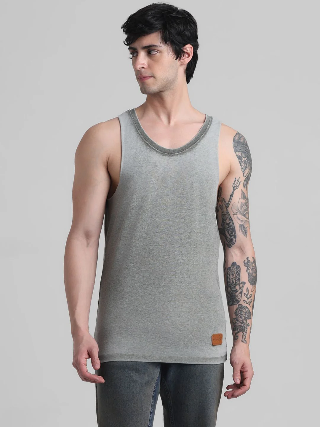 Green Knitted Crew Neck Vest - Image 2
