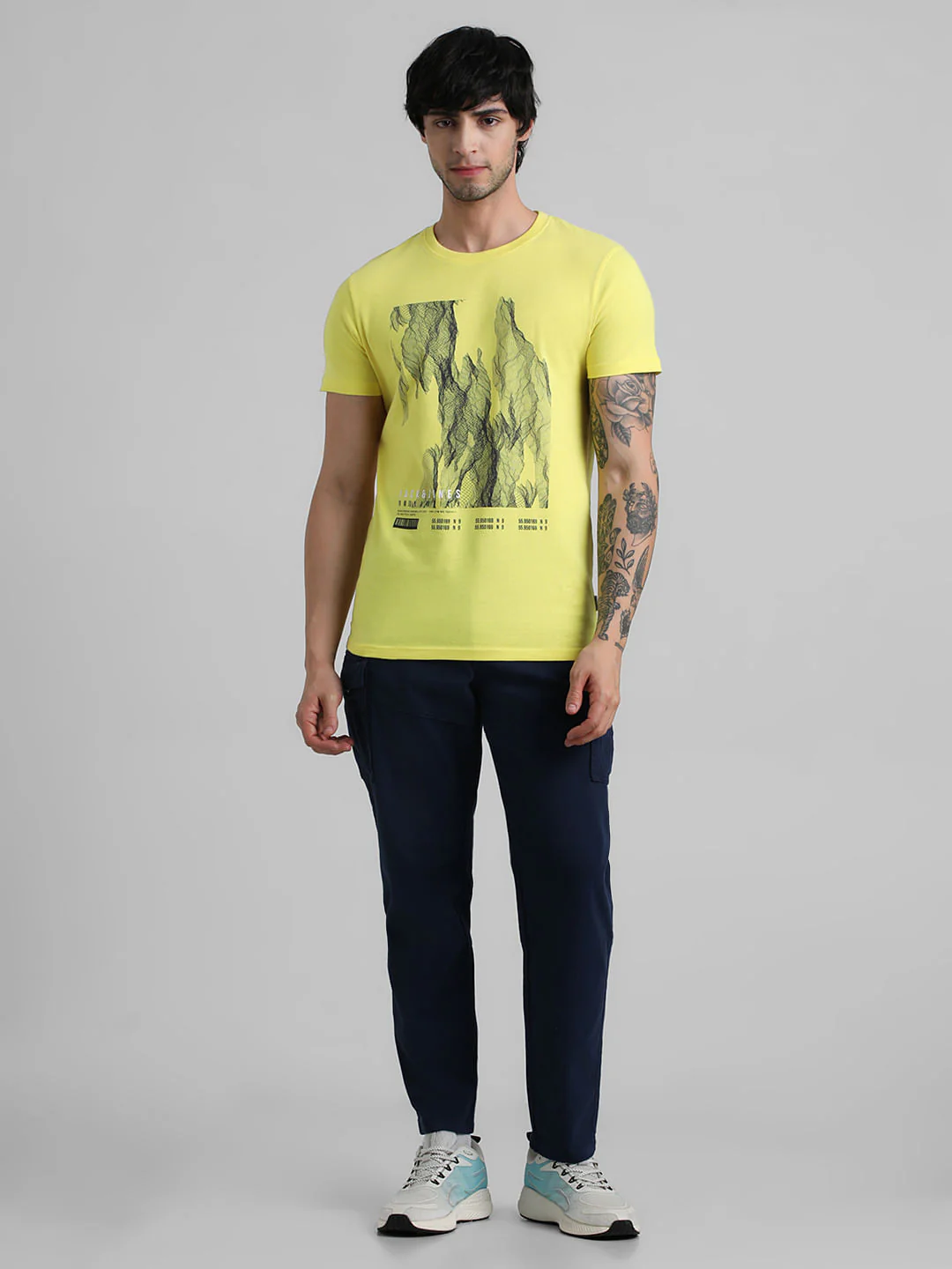 Yellow Graphic Print Crew Neck T-shirt - Image 6