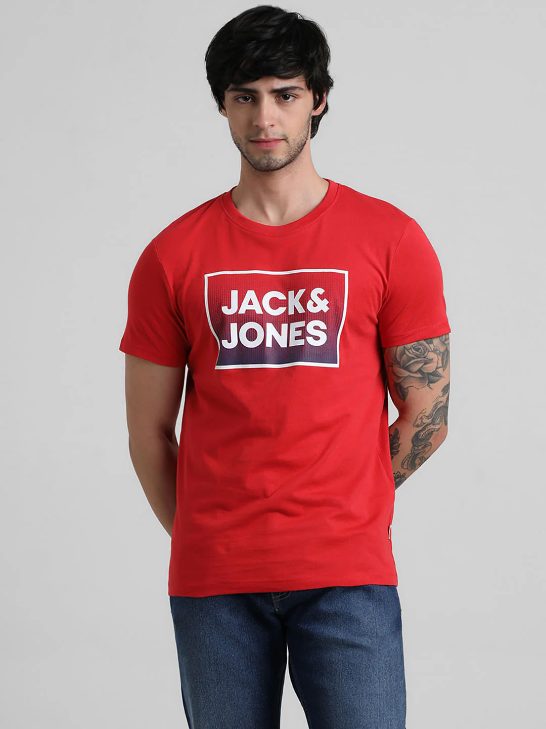 URBAN RACERS by JACK&JONES Red Logo Chest Print T-shirt - Image 2