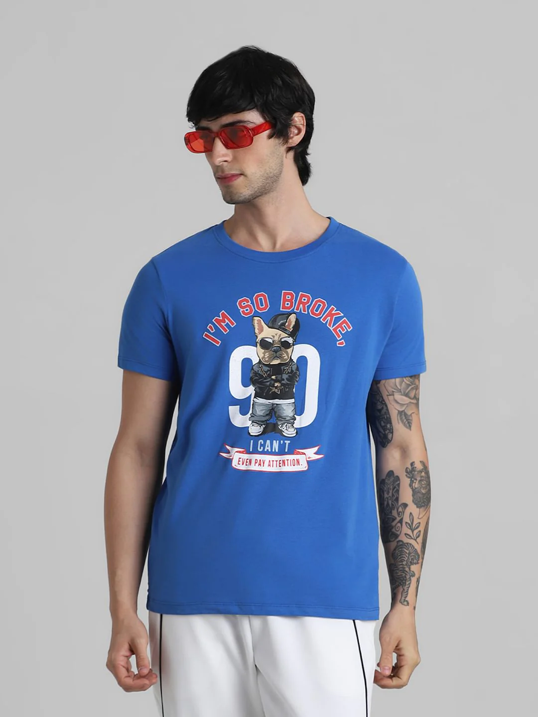 URBAN RACERS by JACK&JONES BLUE GRAPHIC PRINT CREW NECK T-SHIRT