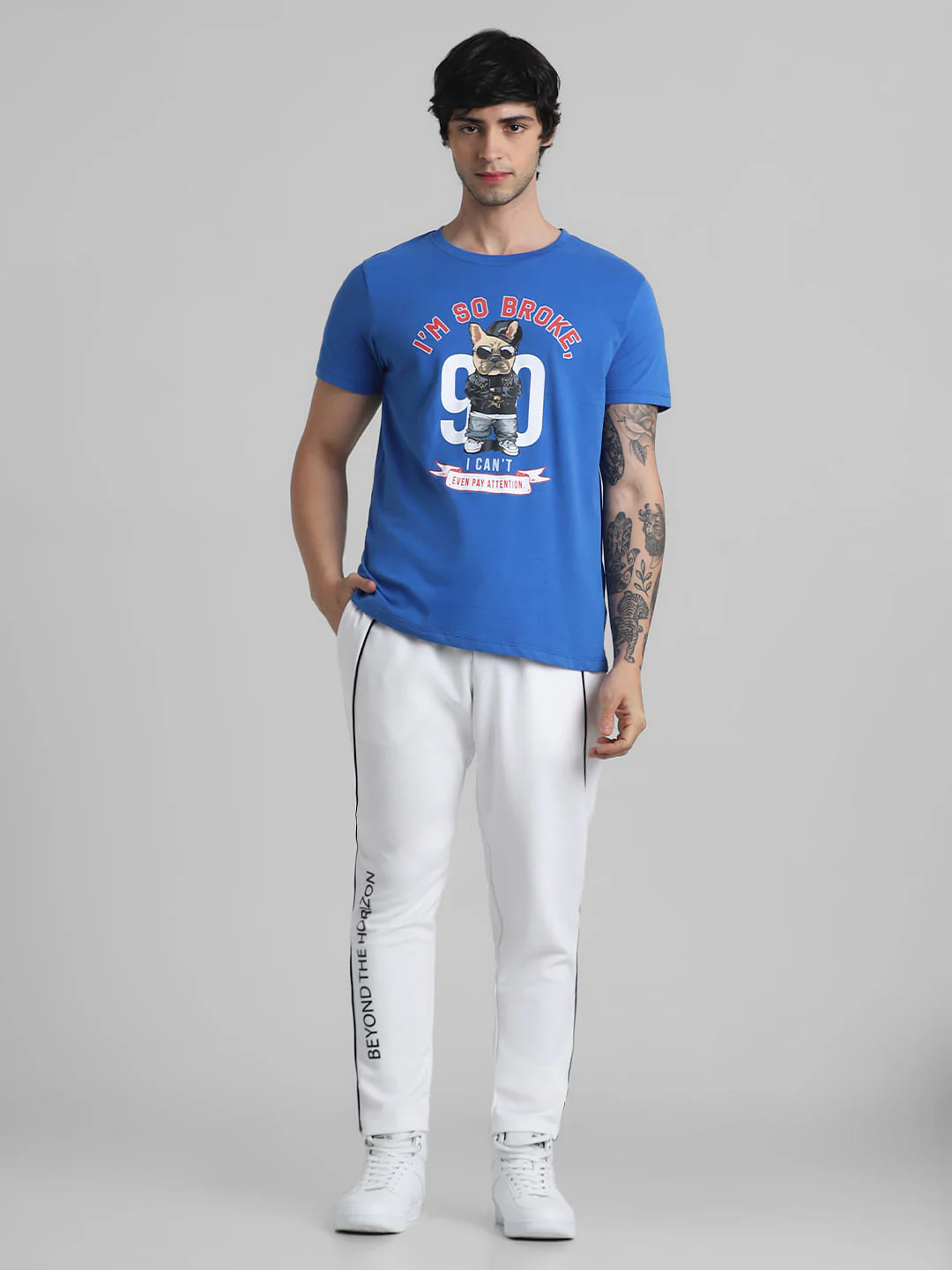 URBAN RACERS by JACK&JONES BLUE GRAPHIC PRINT CREW NECK T-SHIRT - Image 6