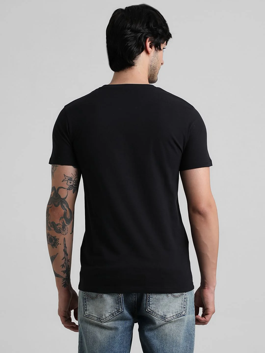 Black Embroidered Print Oversized T-shirt - Image 4
