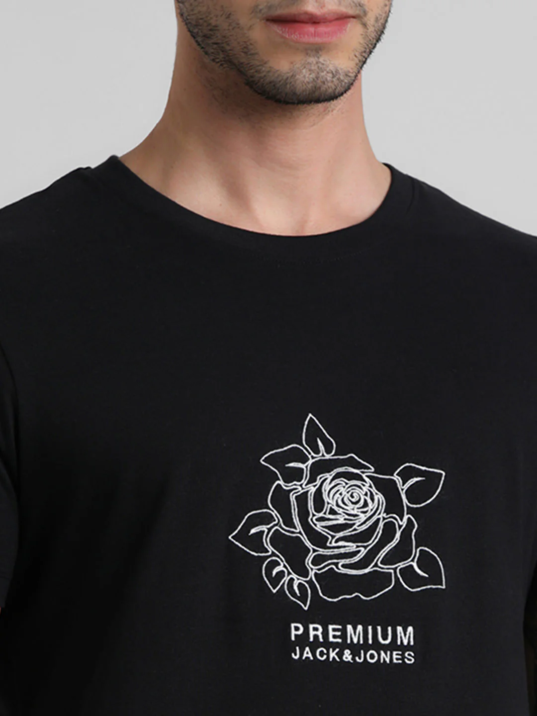 Black Embroidered Print Oversized T-shirt - Image 5