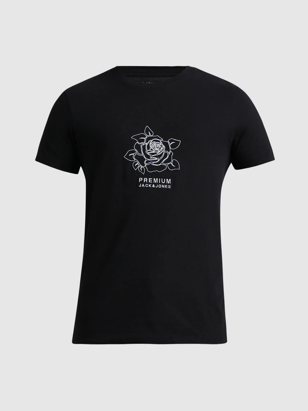 Black Embroidered Print Oversized T-shirt - Image 7