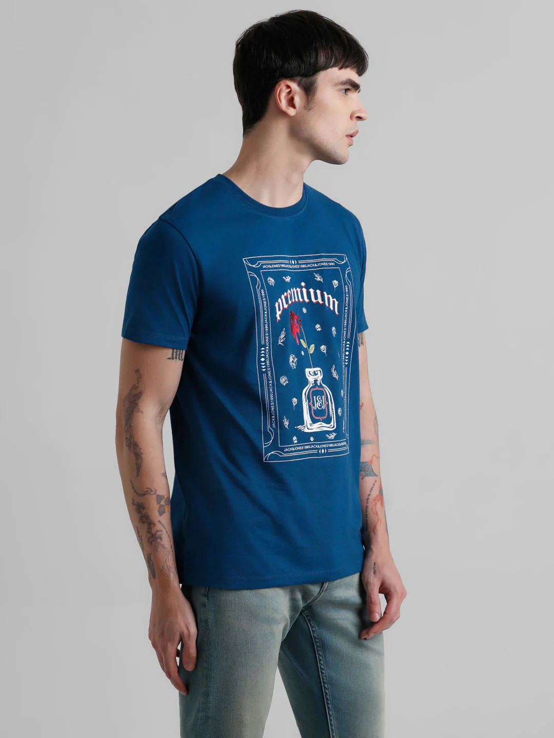 Green Printed Crew Neck T-shirt - Image 3