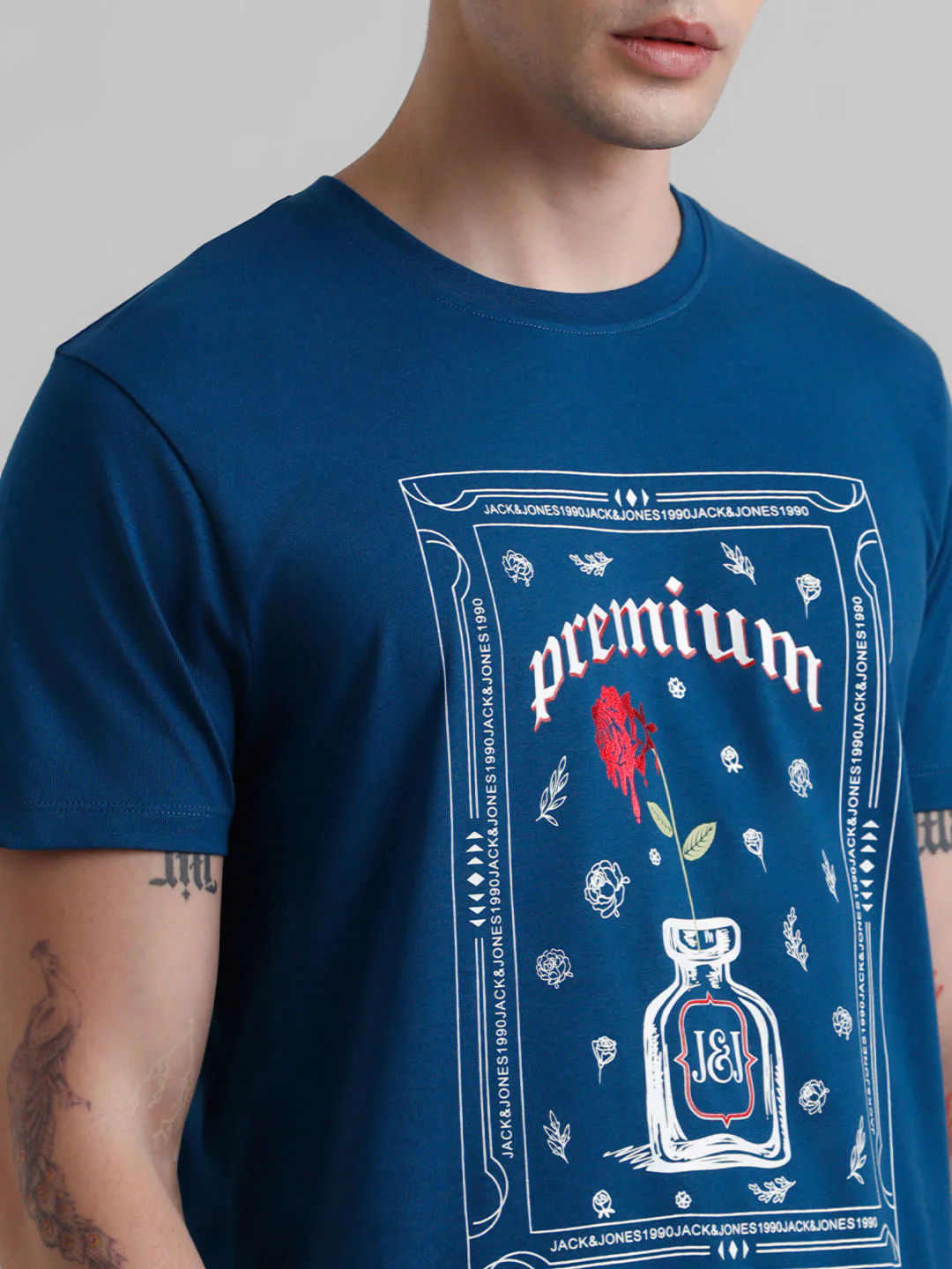 Green Printed Crew Neck T-shirt - Image 5