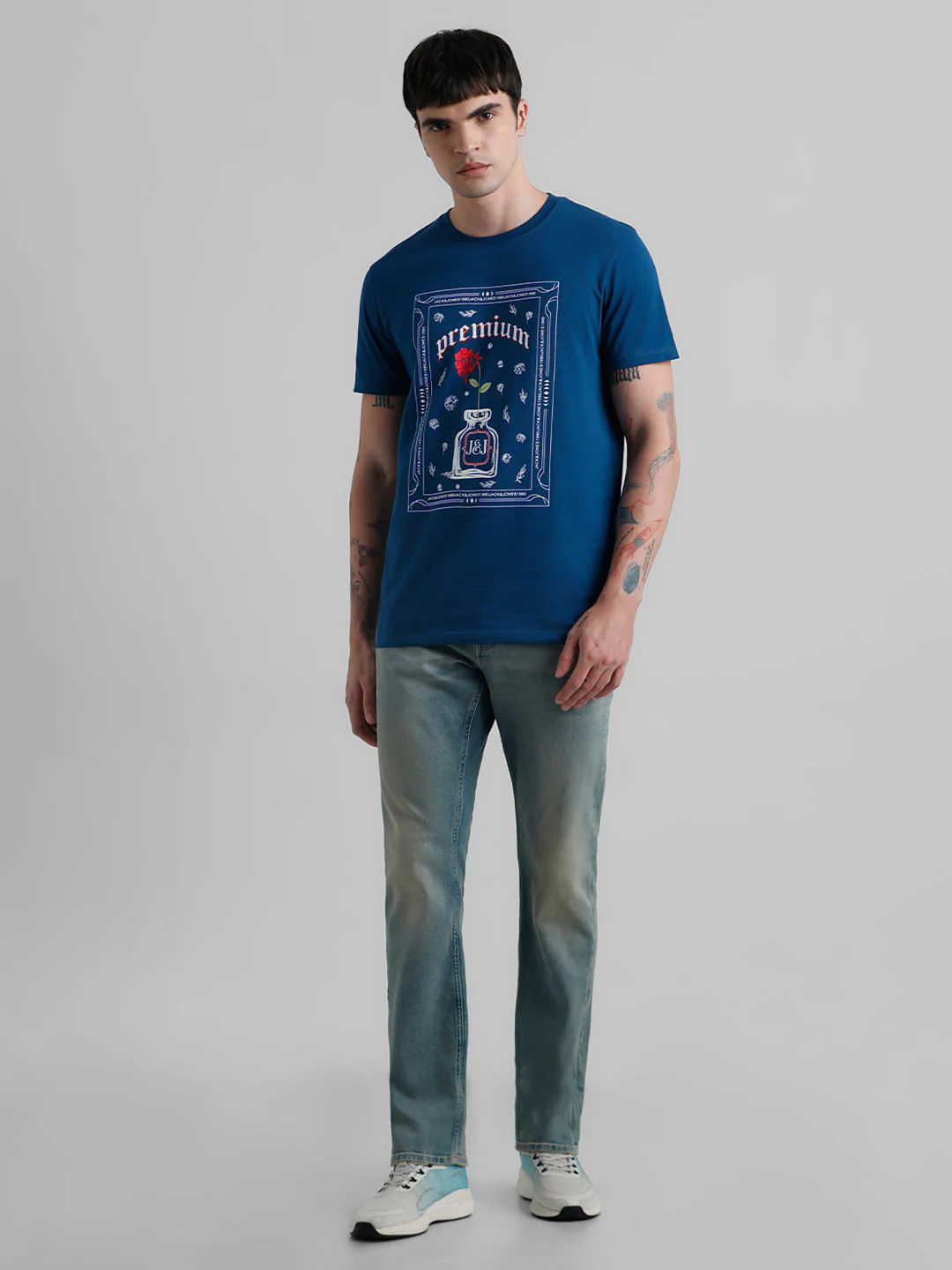 Green Printed Crew Neck T-shirt - Image 6