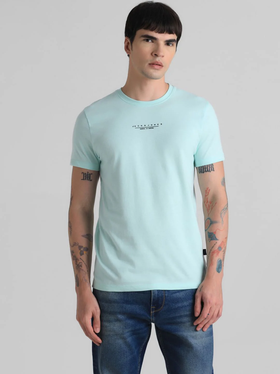 Green Logo Text Crew Neck T-shirt - Image 2