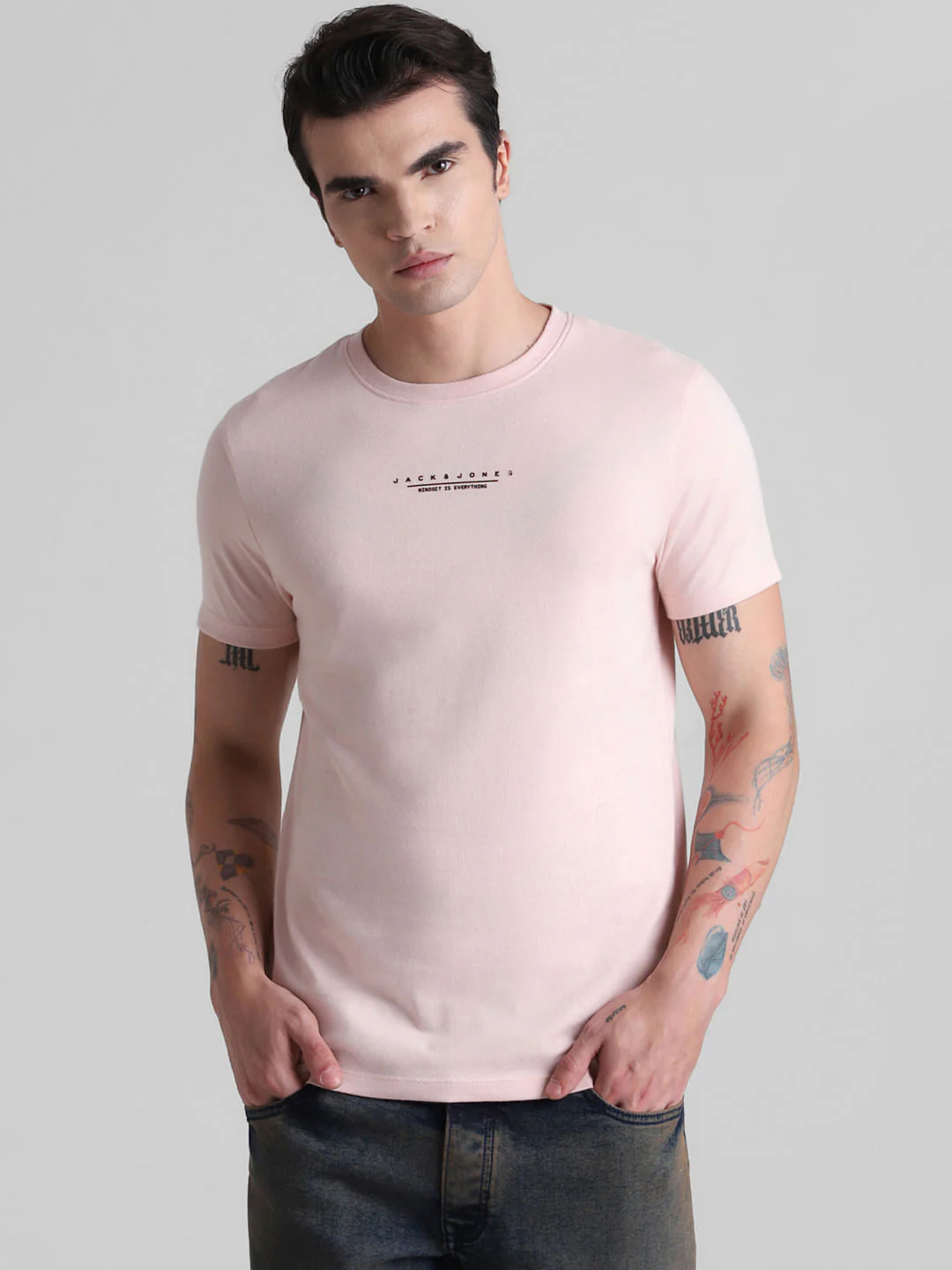 Pink Logo Text Crew Neck T-shirt - Image 2