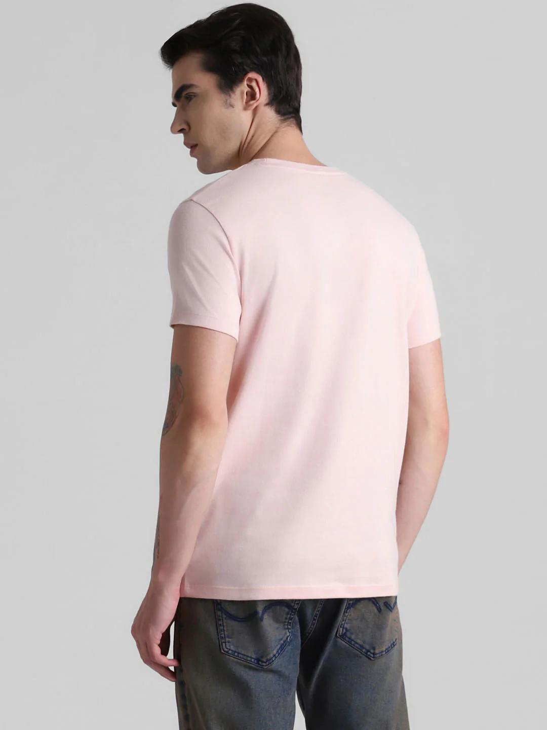 Pink Logo Text Crew Neck T-shirt - Image 4