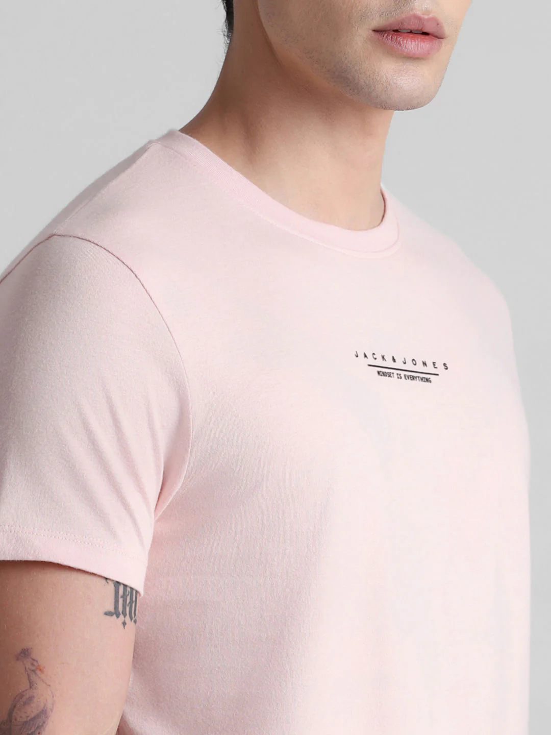 Pink Logo Text Crew Neck T-shirt - Image 5