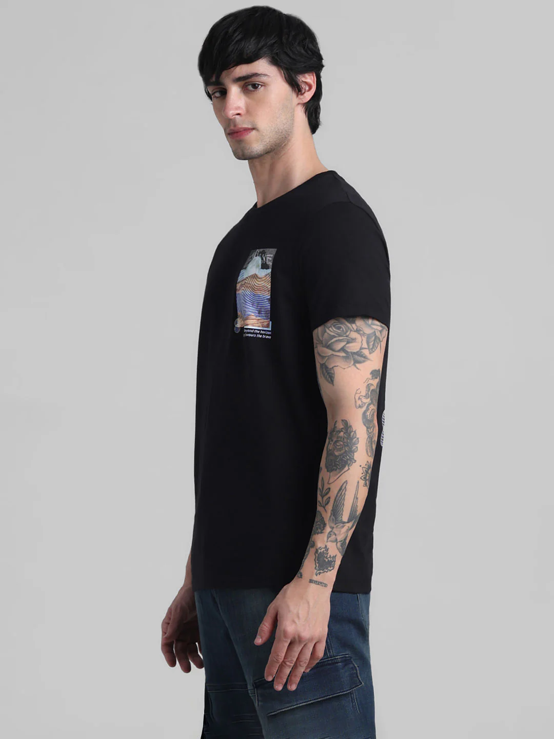 Black Graphic Print T-shirt - Image 3