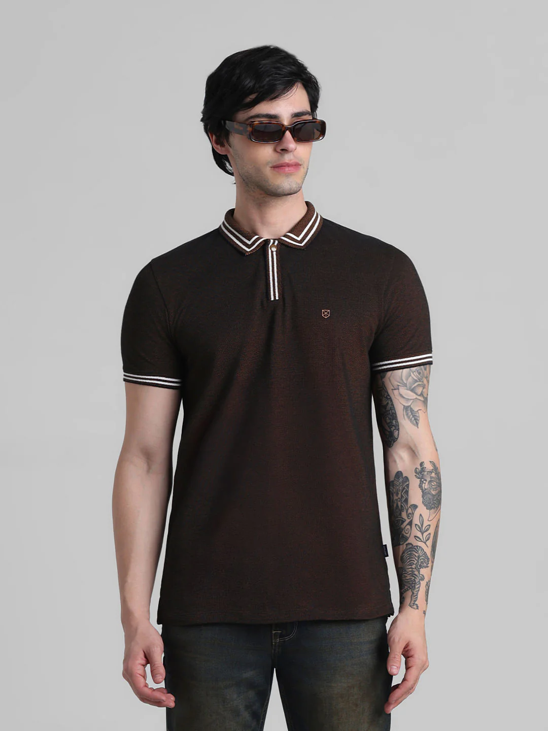 Golden Brown Cotton Polo