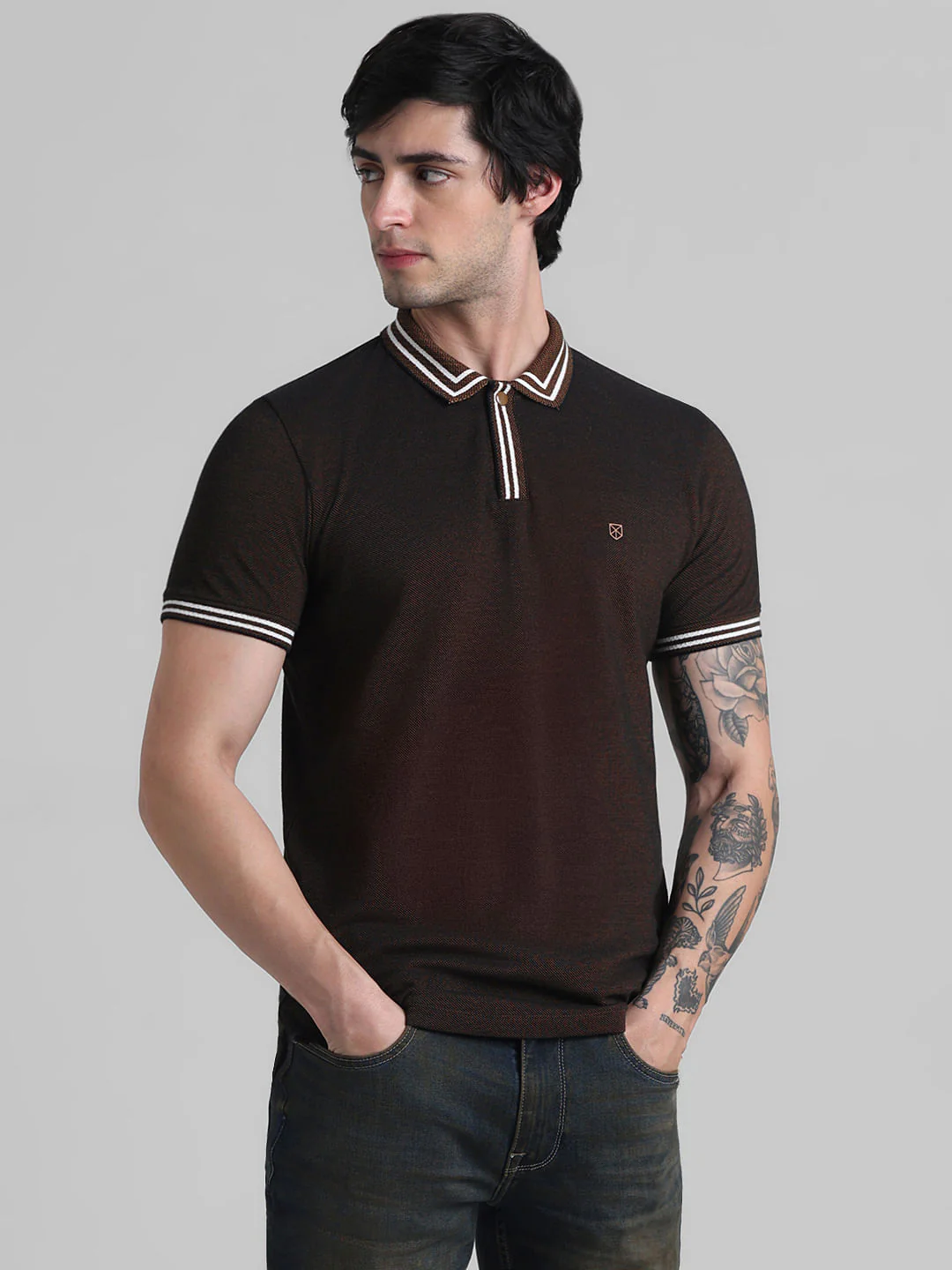 Golden Brown Cotton Polo - Image 2