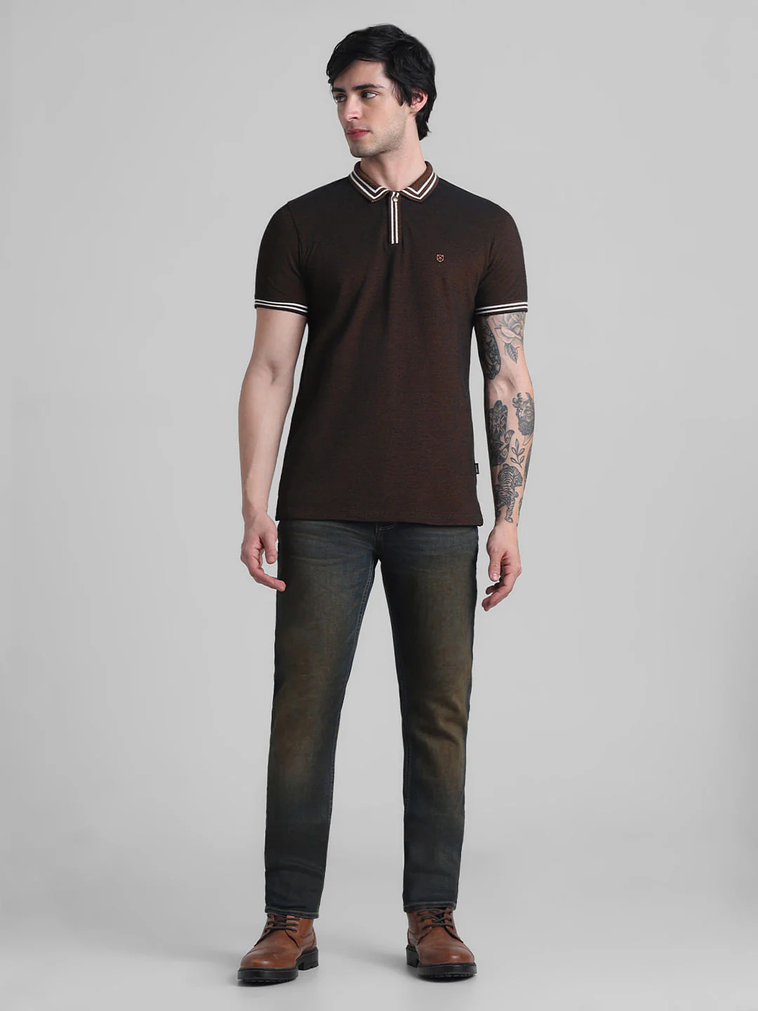 Golden Brown Cotton Polo - Image 6