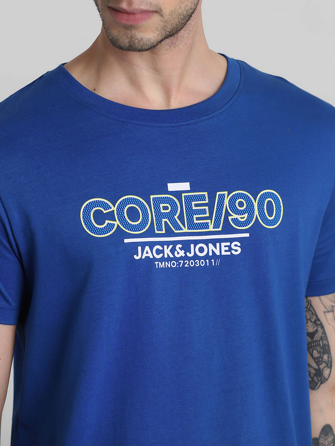 Blue Logo Print Crew Neck T-shirt - Image 5