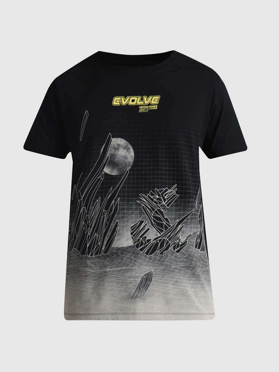 Black Printed Crew Neck T-shirt - Image 7